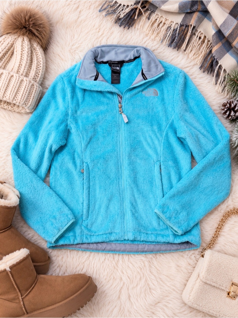The North Face Bright Sky Blue Plush Fleece Jacket